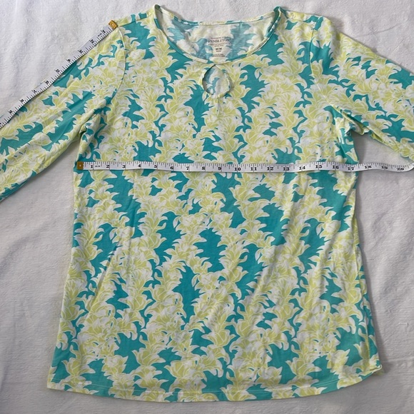 Pendleton long sleeve 100% cotton T-shirt. Turquoise and lime green. Size M - Picture 7 of 9